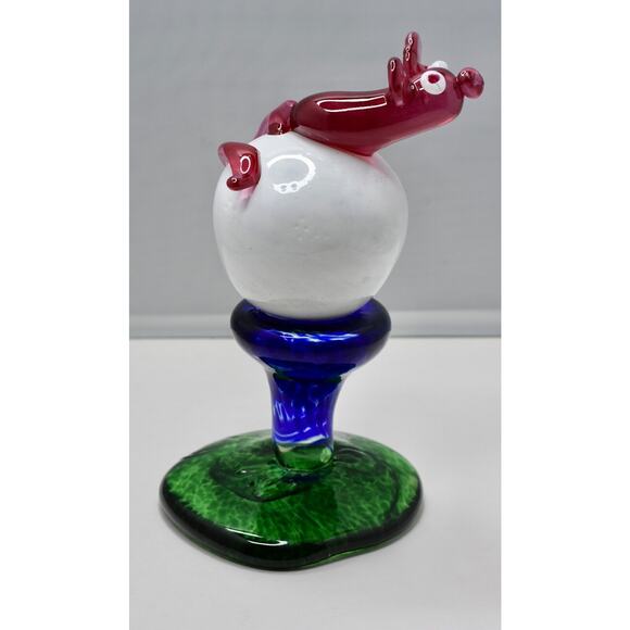 Austin Norvell Hand Blown Art Glass Mouse on Golf Tee Figurine Sculpture - Picture 15 of 16